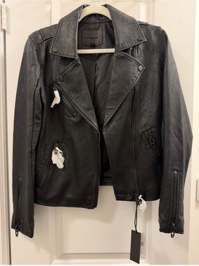 BLANK NYC Black Faux Leather Moto Jacket SIZE XS NWT
